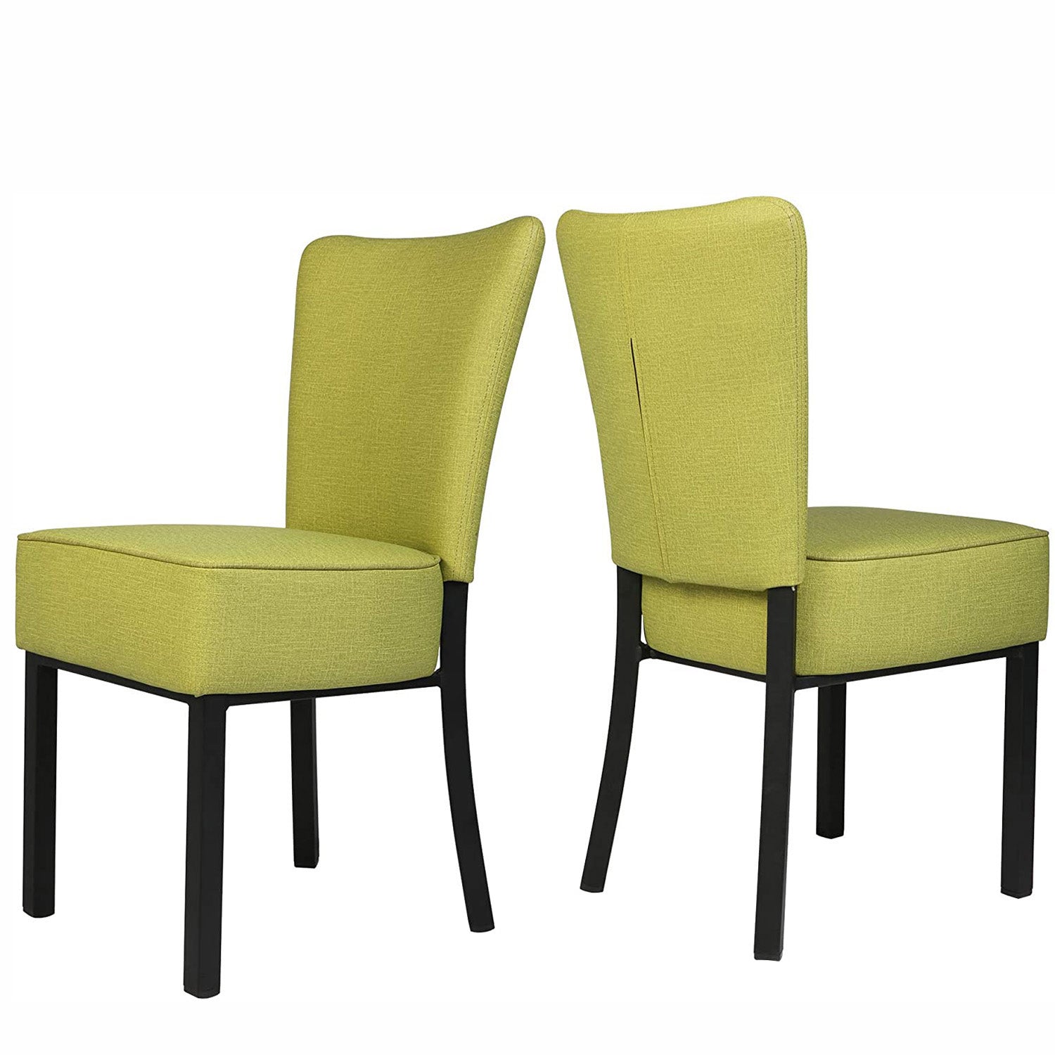 Set of 2 Upholstered Dining Chairs PU Leather Dining Room Side Chairs, Green - Bosonshop