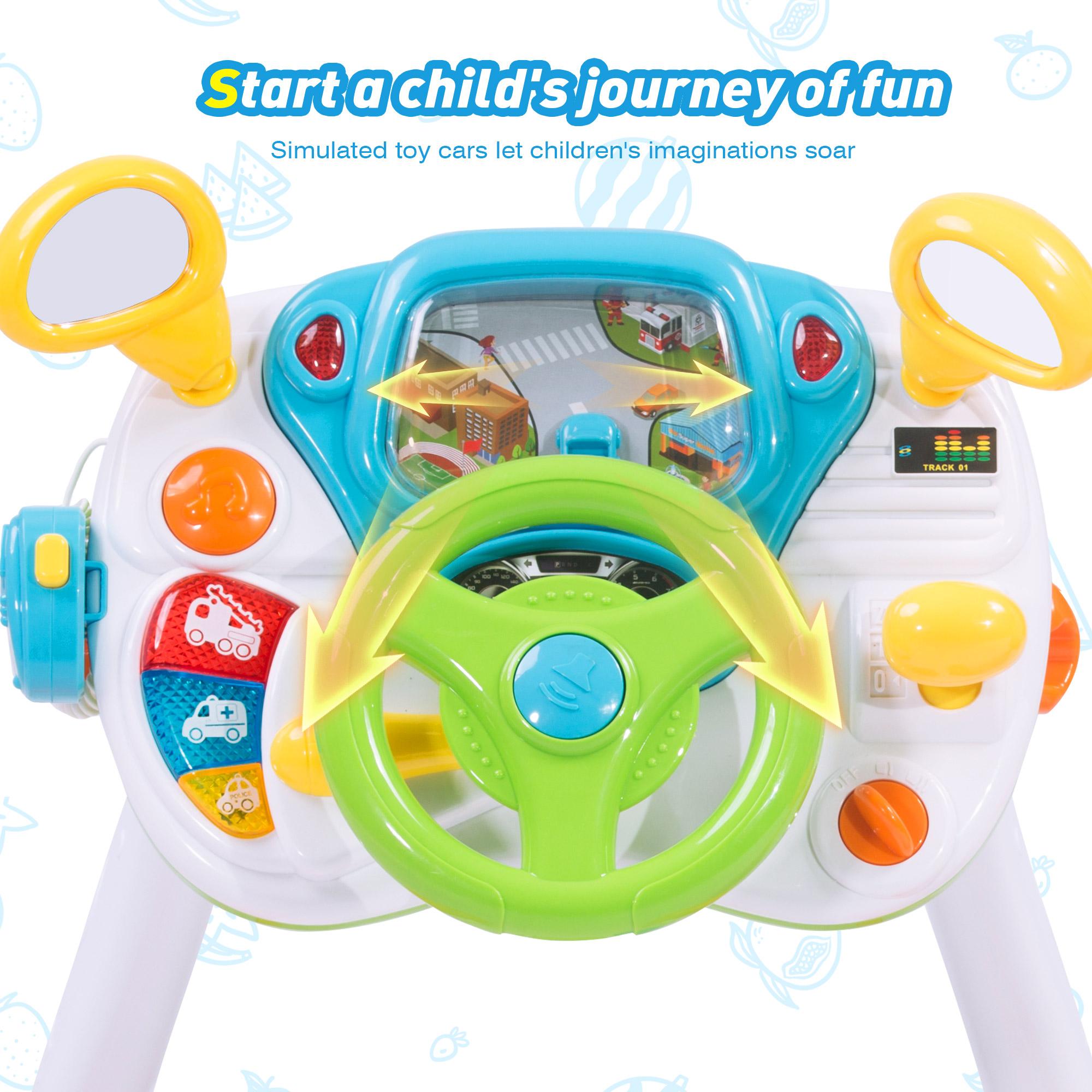 Kids Driving Simulate Ride on Toy Pretend Play Steering Wheel Toy for Toddlers - Bosonshop