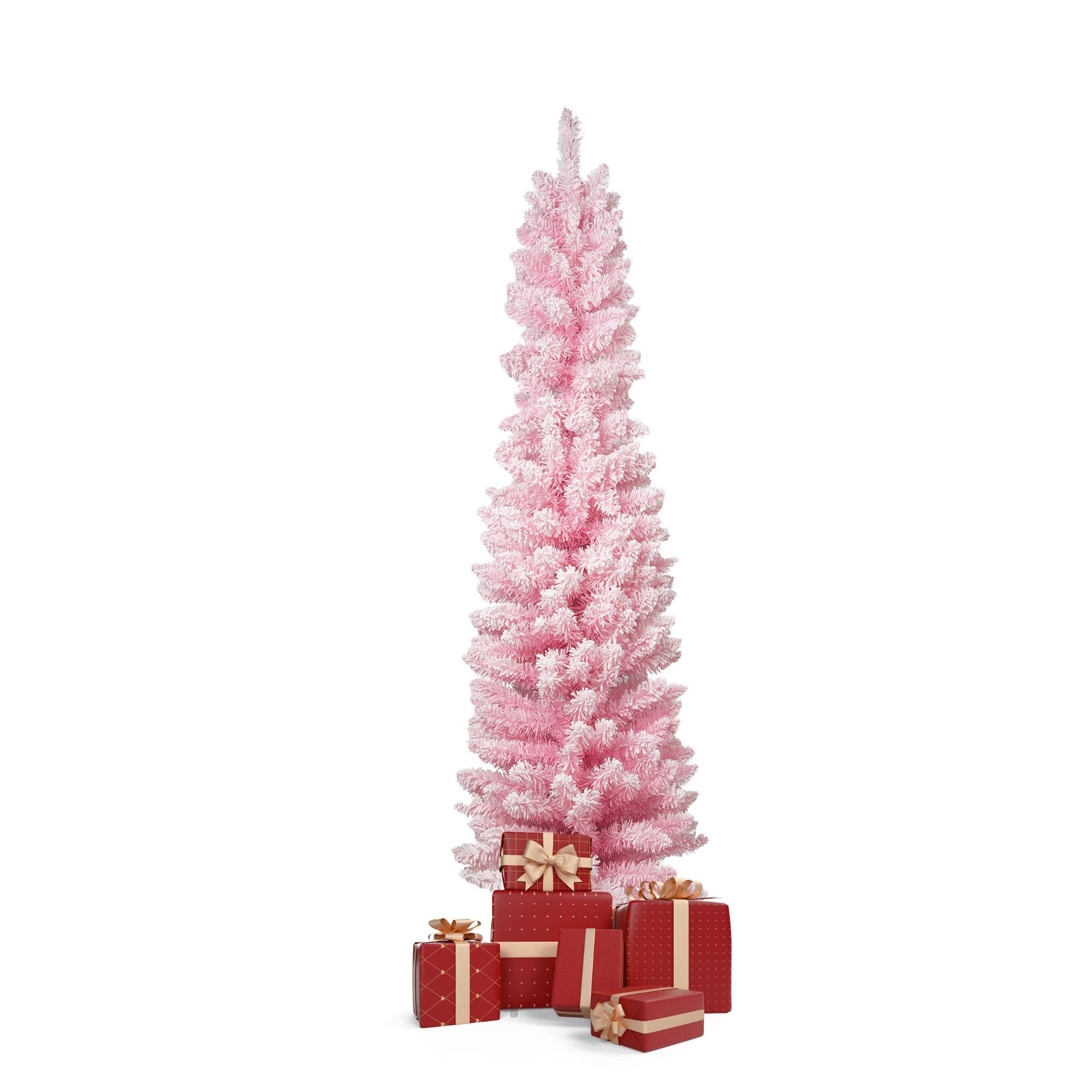 5ft Pink Christmas Tree Artificial Xmas Tree with 250 Branch Tips and Metal Frame