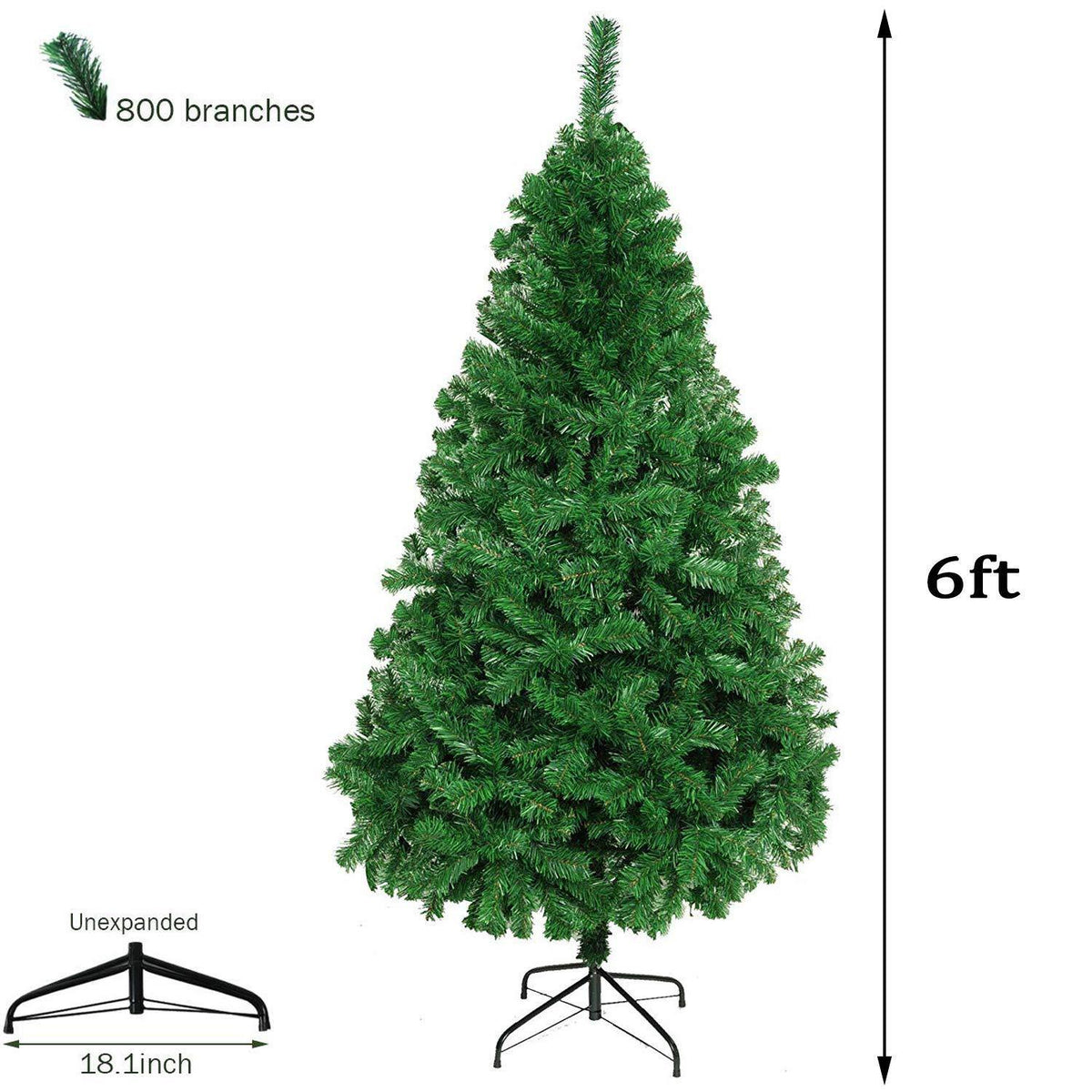 6 Ft Christmas Tree 800 Tips Decorate Pine Tree with Light and Free ...