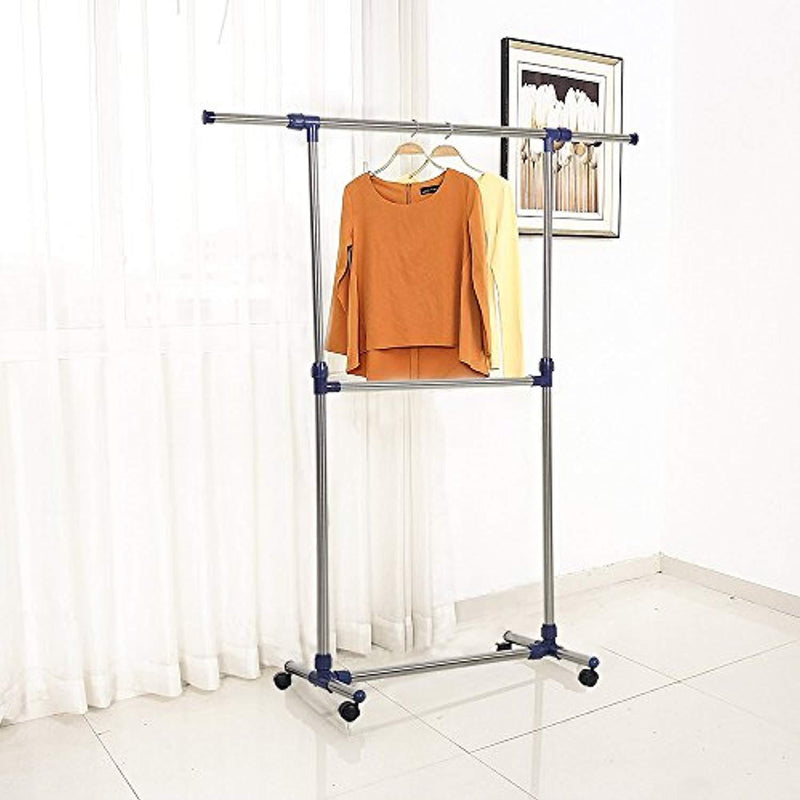 (Out of Stock) Single Rail Adjustable Clothes rack Lightweight Sturdy