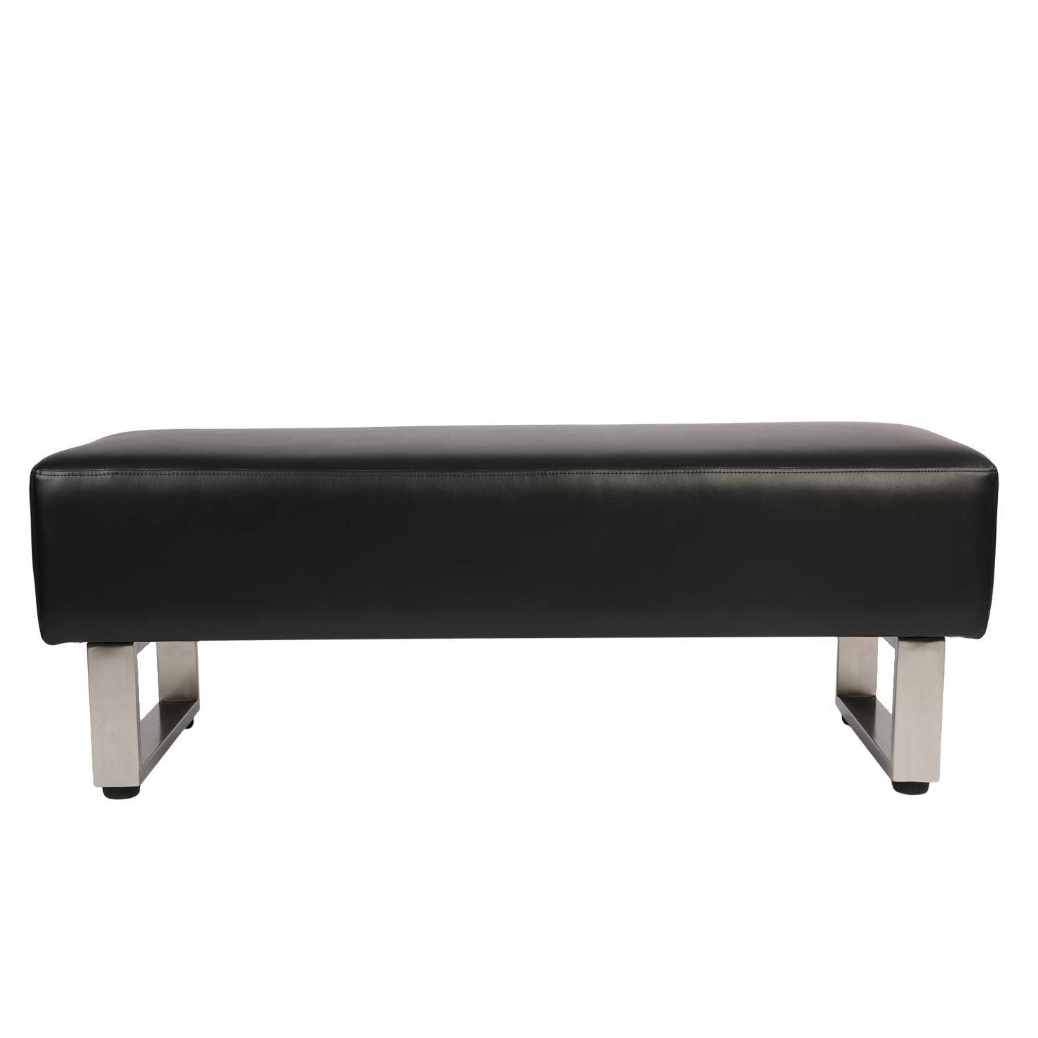 Dining Room Bench Faux Leather Entryway Long Bench Upholstered Padded