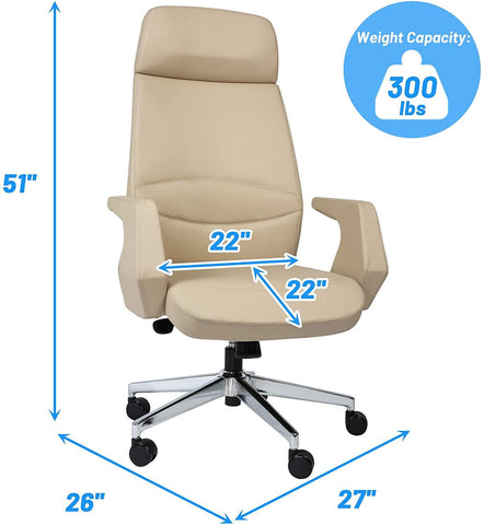 Executive Office Chair Ergonomic Leather High Back Heavy Duty Chair ...