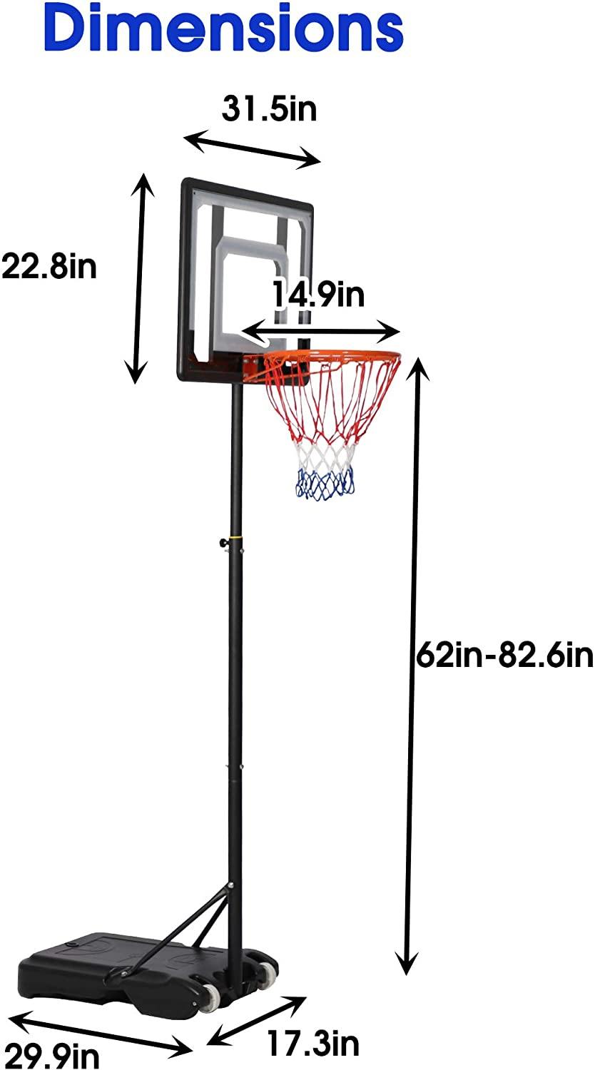 Portable Basketball Hoop Backboard System Stand Outdoor Sports Equipme