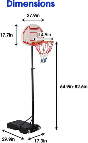 Portable Basketball Hoop Kids Indoor Outdoor Sport Basketball Goal ...