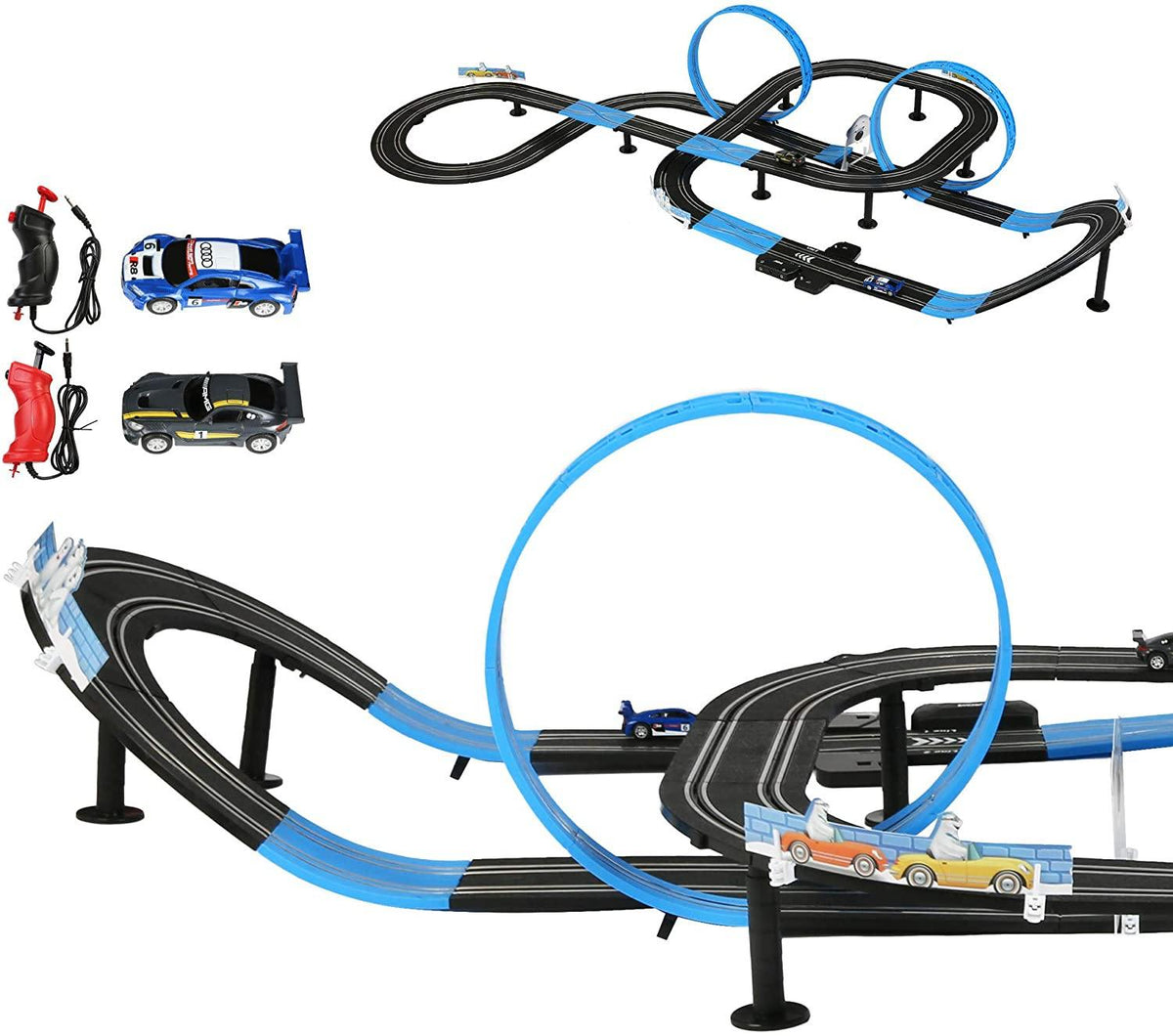 Electric High-Speed Race Car Track Sets Super Loop Speedway w/ Adapter ...