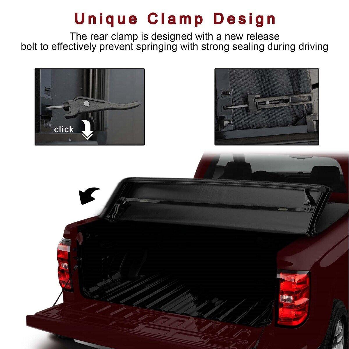 5.8' 4 Fold Soft Tonneau Cover Truck Bed 14-18 Chevy GMC Silverado Sierra - Bosonshop