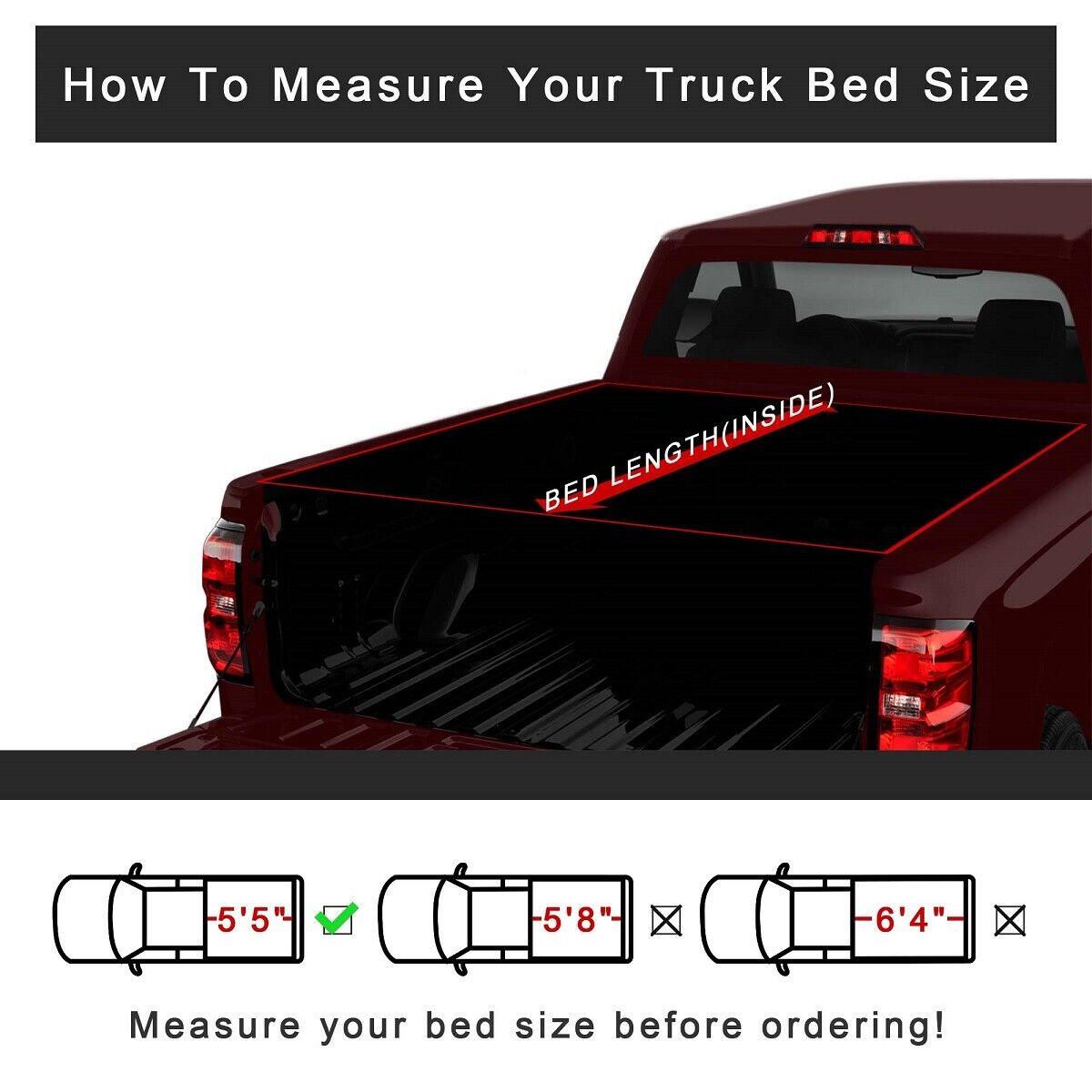 5.8' 4 Fold Soft Tonneau Cover Truck Bed 14-18 Chevy GMC Silverado Sierra - Bosonshop