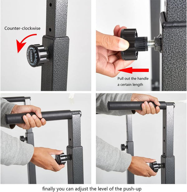 Heavy Duty Steel Dip Stand Station Adjustable Height Strength Training