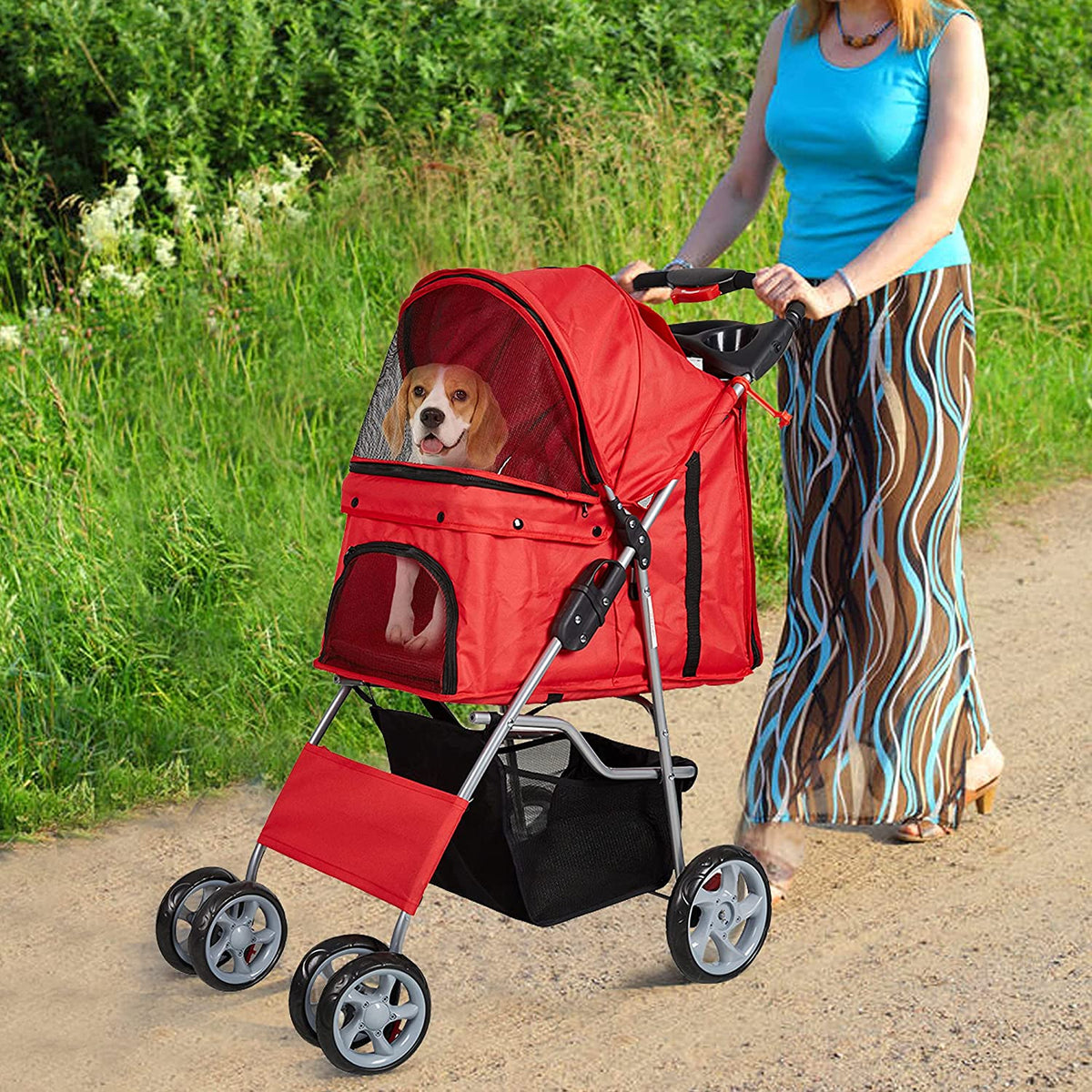 Folding Pet Stroller Elite Jogger Kitten Puppy Easy Walk Dog Cat Small